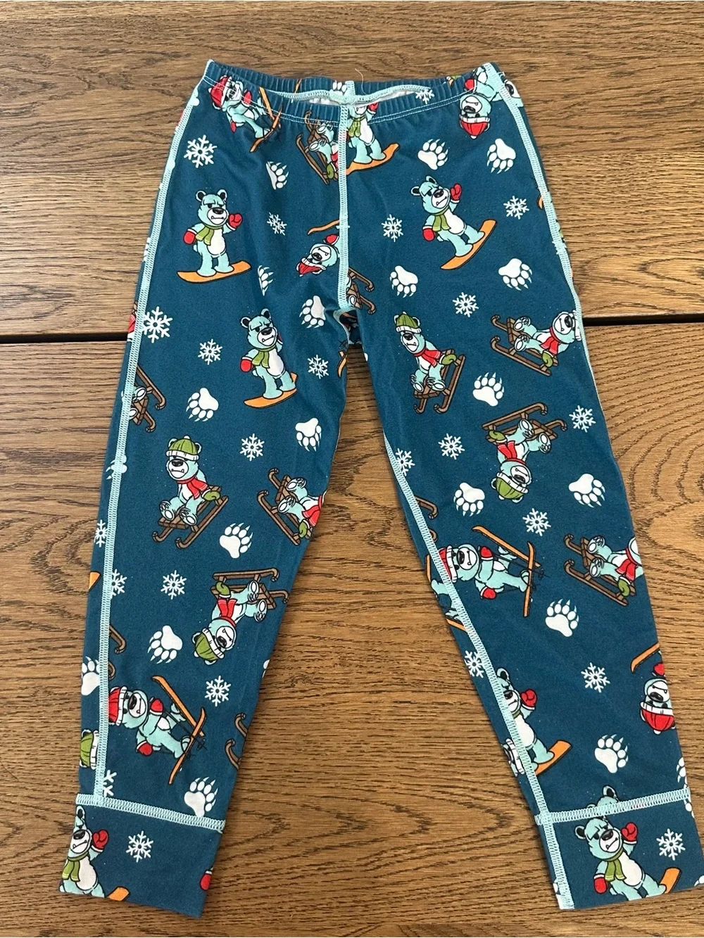 Hot Chillys Kids 4T Winter Bear Ski Snowboard Long Sleeve Pajama Base Layer Set
